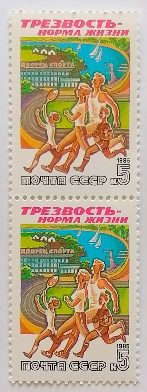 СССР 1985. Трезвость - норма жизни. Семейный спорт. Пара.2