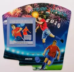 Блок. Гвинея 2010. Чемпионат мира по футболу. ЮАР 2010. Давид Вилья.**