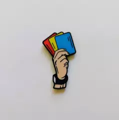 Значок. Футбол. Судья. Карточки.