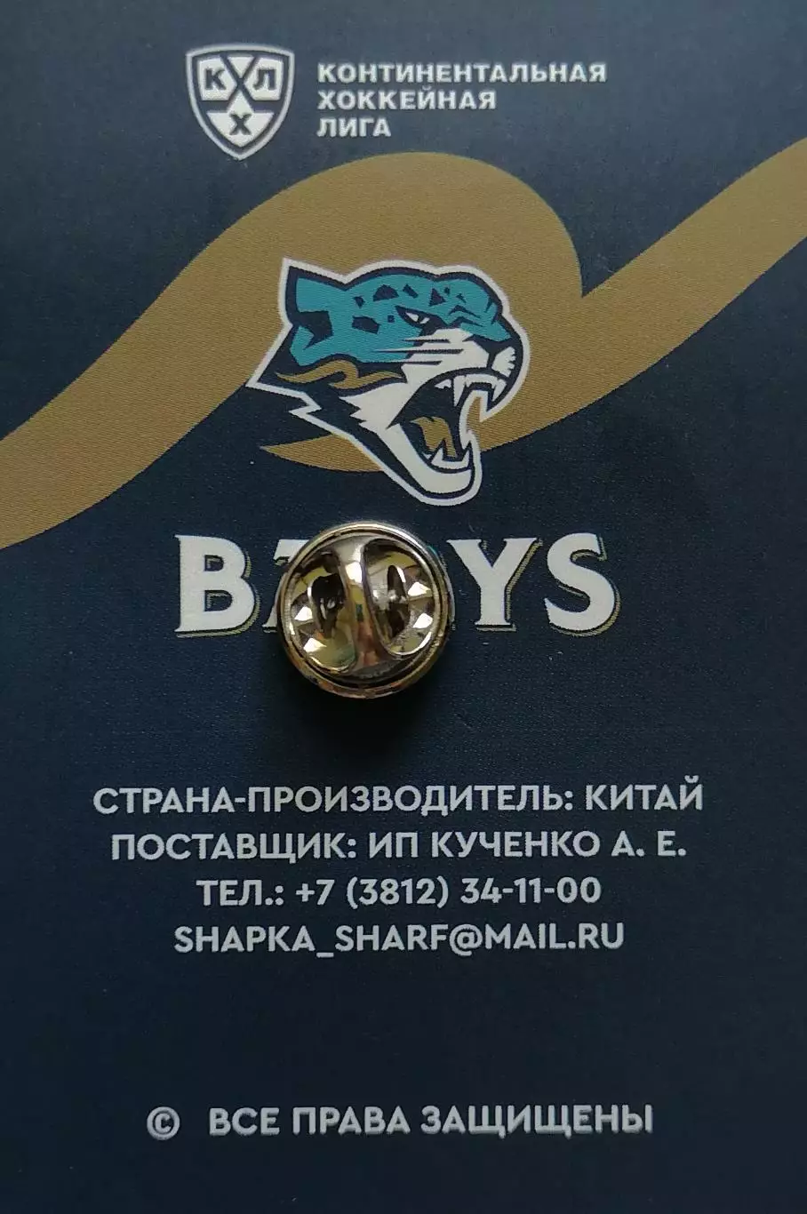 Значок. ХК Барыс Астана. 1