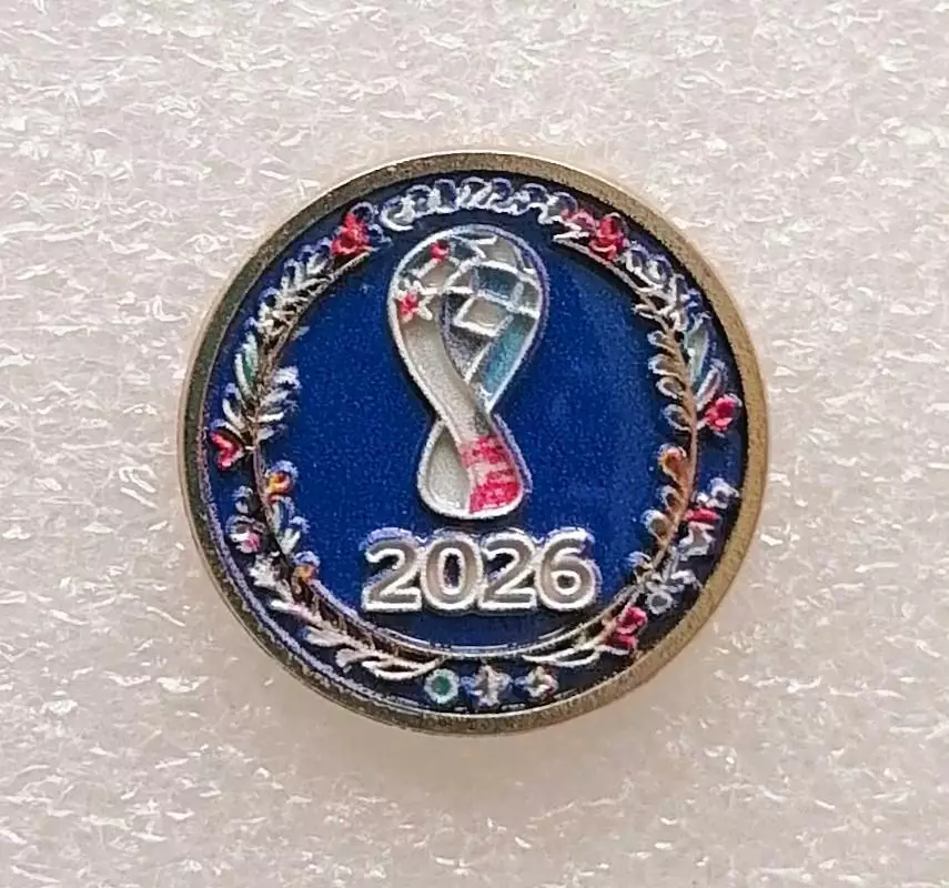 Значок. Чемпионат мира по футболу 2026. Эмблема круглая.