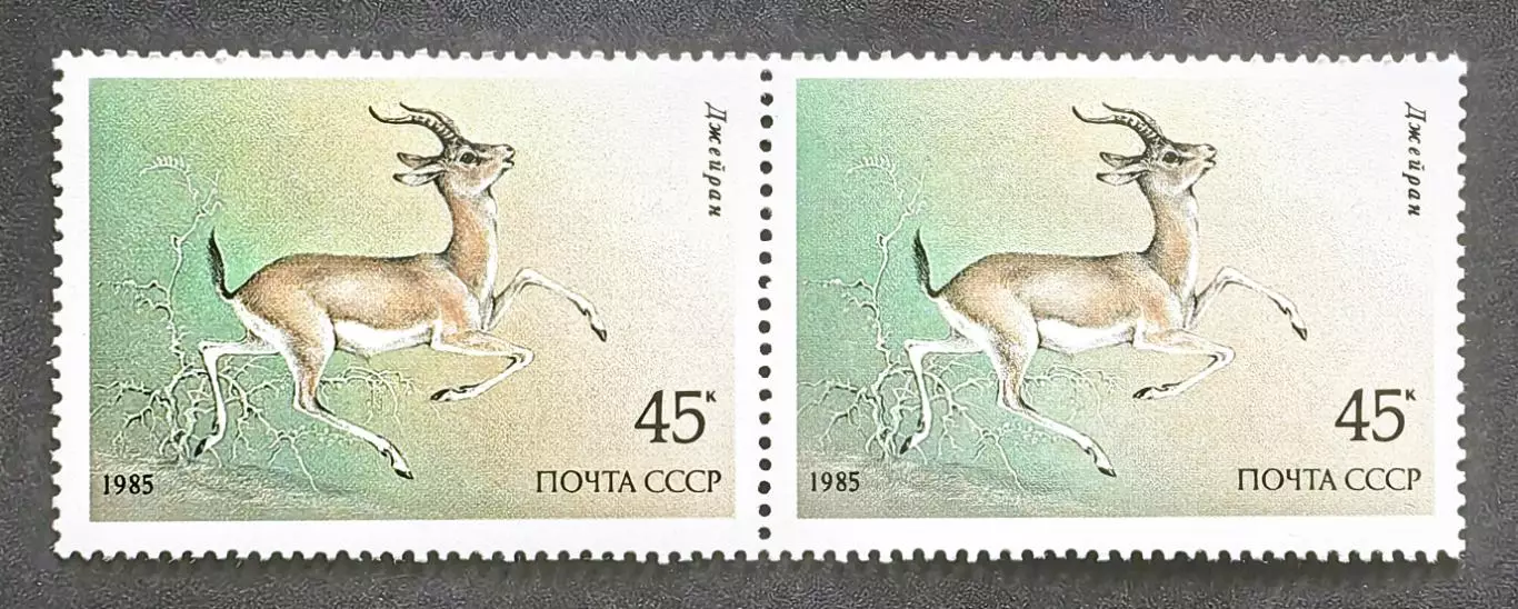 СССР 1985. Животные Красной книги СССР. Джейран. Пара.1.