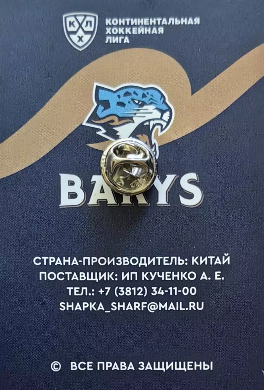 Значок. ХК Барыс Астана. (3) 1