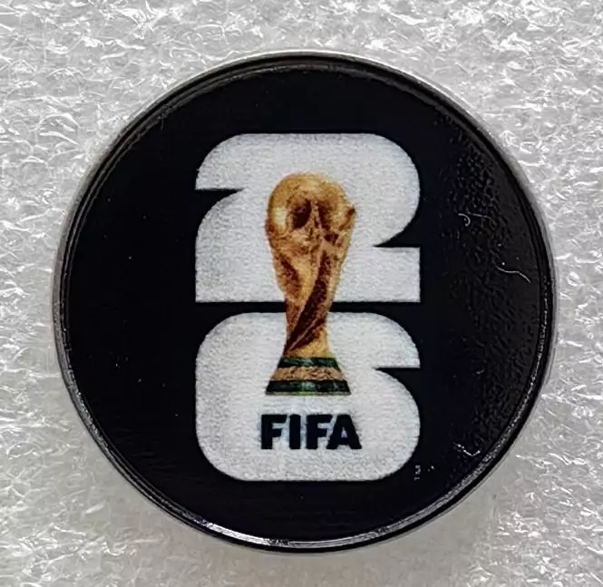 Значок. Чемпионат мира по футболу 2026. Эмблема белая. Круглый.