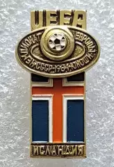 Значок. Чемпионат Европы по футболу среди юношей. СССР 1984. Исландия.