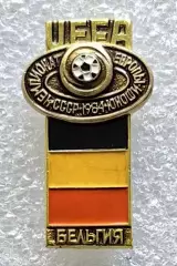 Значок. Чемпионат Европы по футболу среди юношей. СССР 1984. Бельгия.