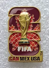 Значок. Чемпионат мира по футболу 2026. Эмблема. Канада.