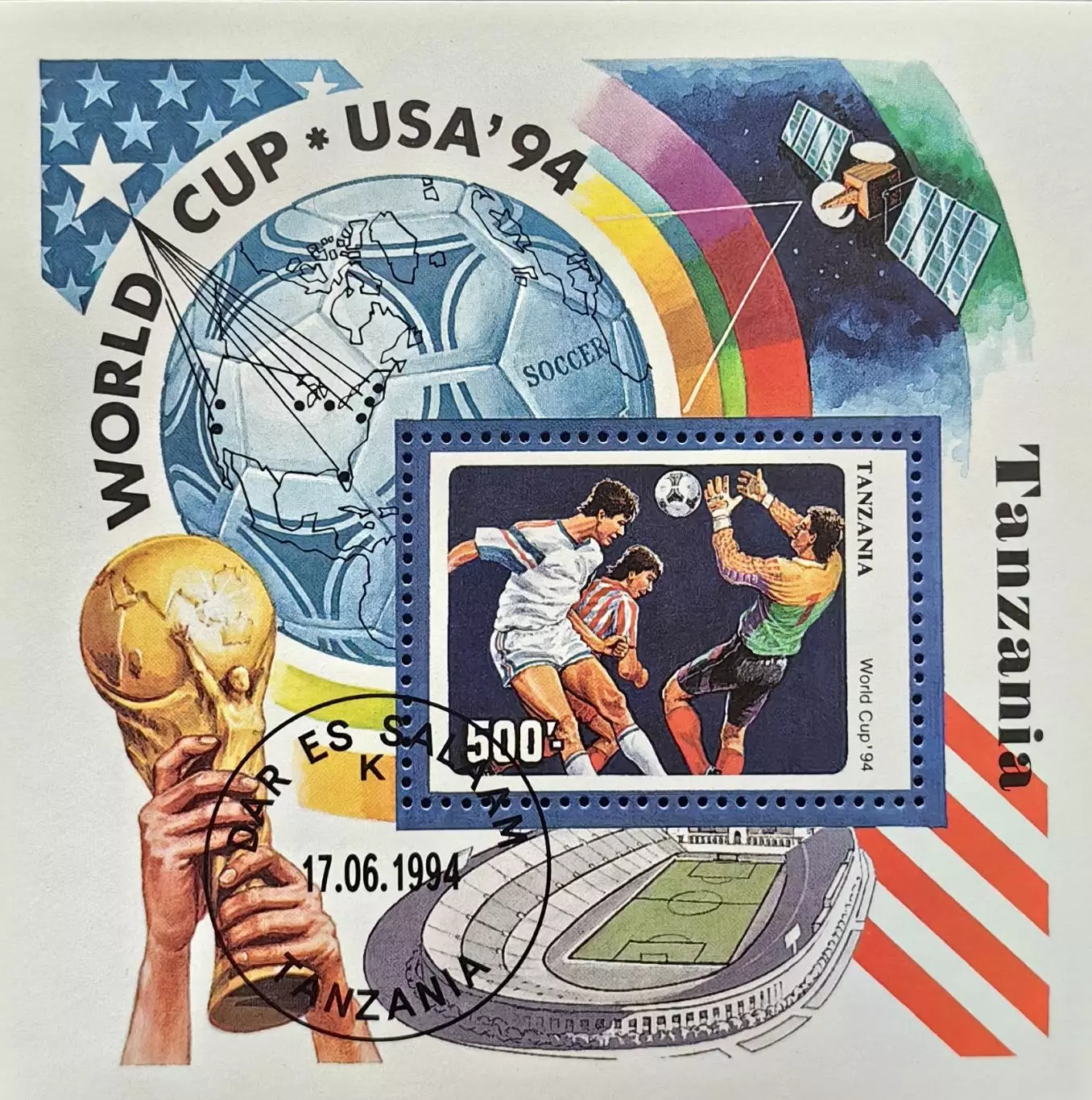 Блок. Танзания 1994. Чемпионат мира по футболу. США 1994