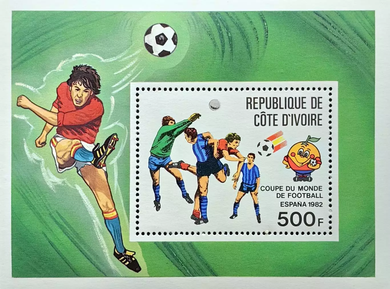 Блок. Кот-д’Ивуар 1982. Чемпионат мира по футболу. Испания 1982.