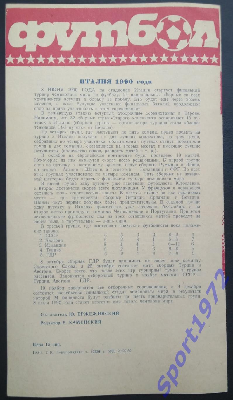 Зенит Ленинград - Динамо Москва - 01.10.1989 1