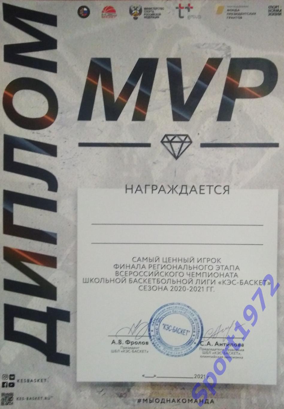 Диплом. MVP КЭС-БАСКЕТ.