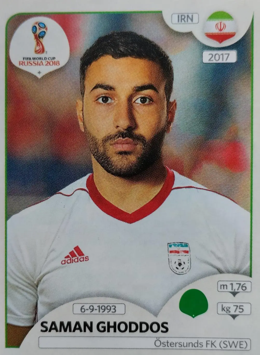 Наклейка. Чемпионат мира по футболу. 2018. №187. SAMAN GHODDOS.