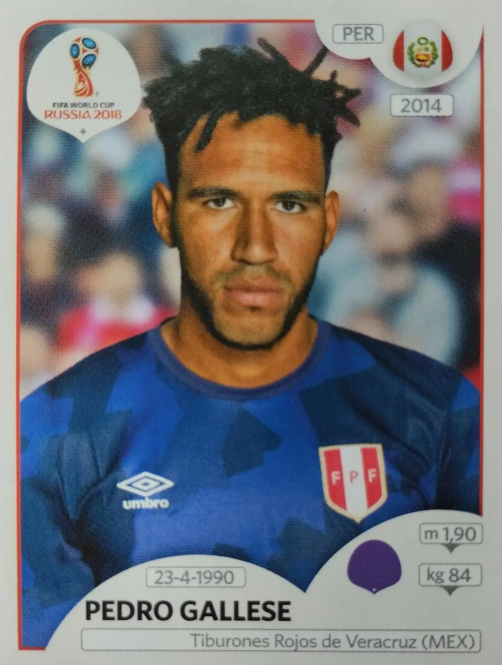 Наклейка. Чемпионат мира по футболу. 2018. №234. PEDRO GALLESE.