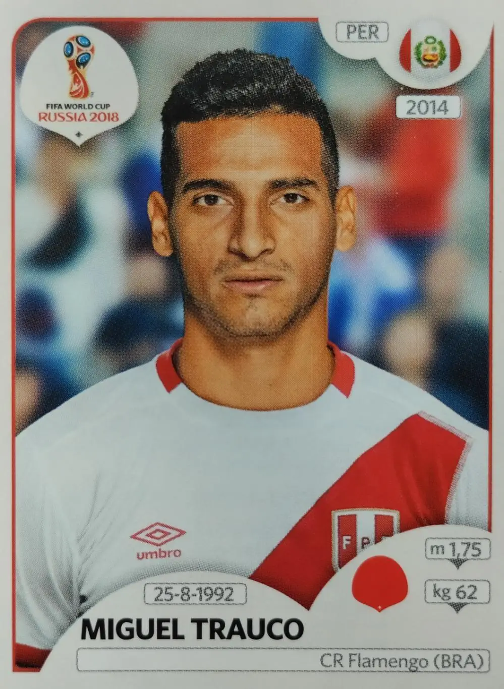 Наклейка. Чемпионат мира по футболу. 2018. №237. MIGUEL TRAUCO.