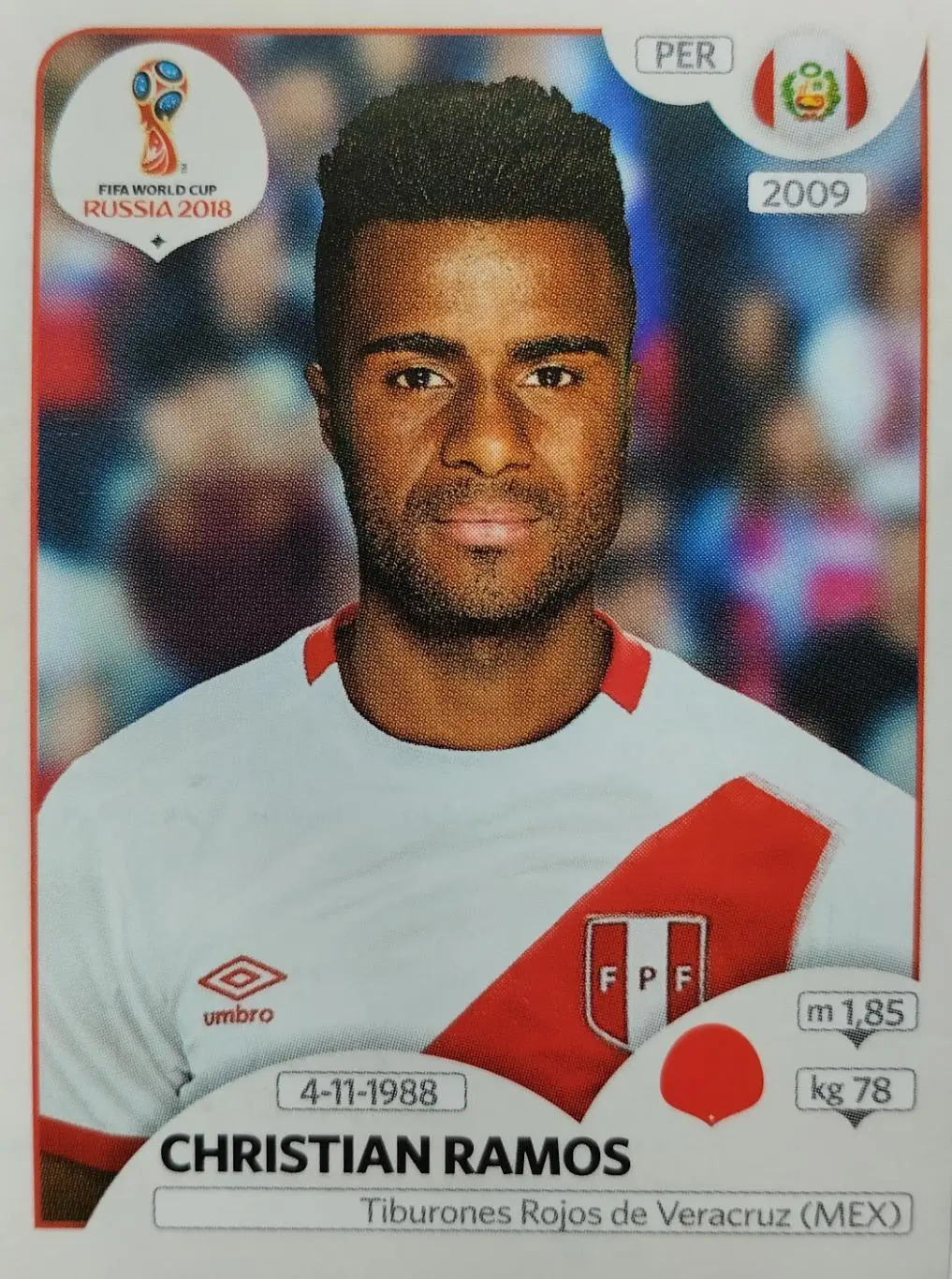 Наклейка. Чемпионат мира по футболу. 2018. №238. CHRISTIAN RAMOS.