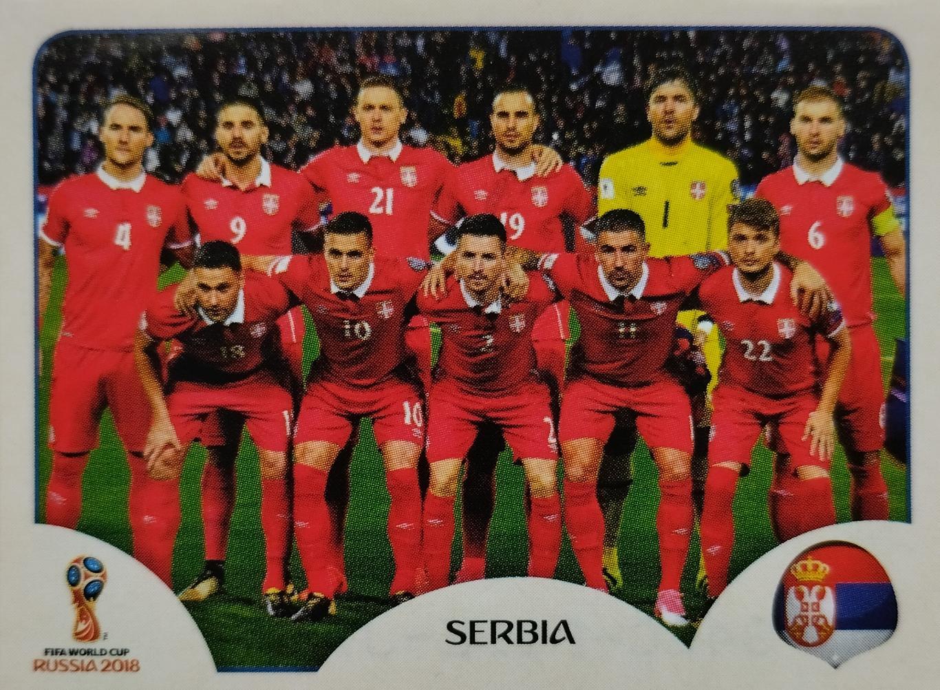 Наклейка. Чемпионат мира по футболу. 2018. №413. SERBIA.