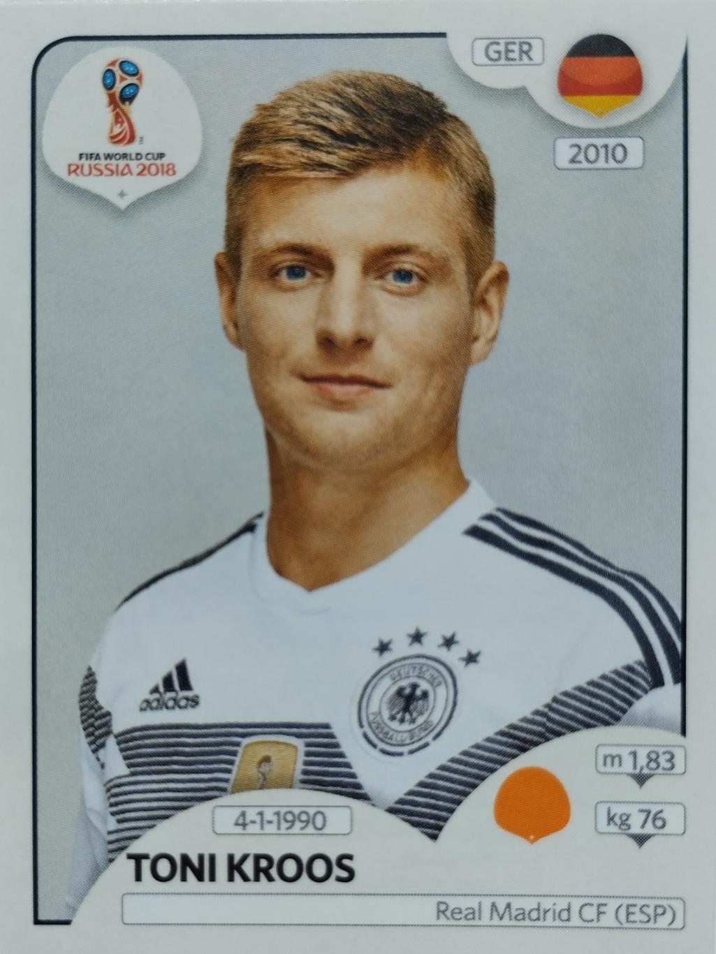 Наклейка. Чемпионат мира по футболу. 2018. №441. TONI KROOS.