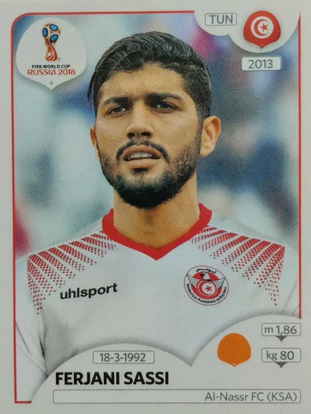 Наклейка. Чемпионат мира по футболу. 2018. №561. FERJANI SASSI.