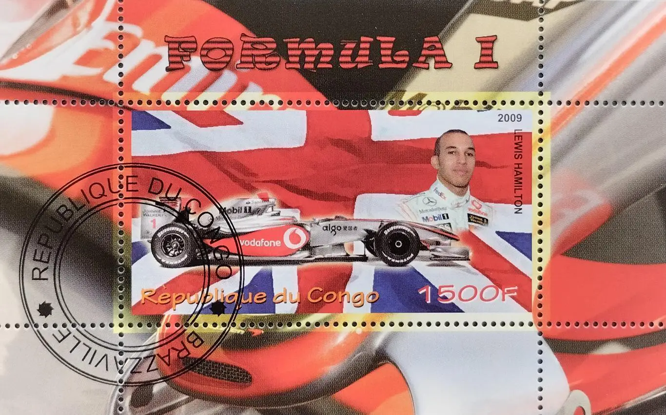 Конго. 2009. Формула 1. Льюис Хэмилтон.