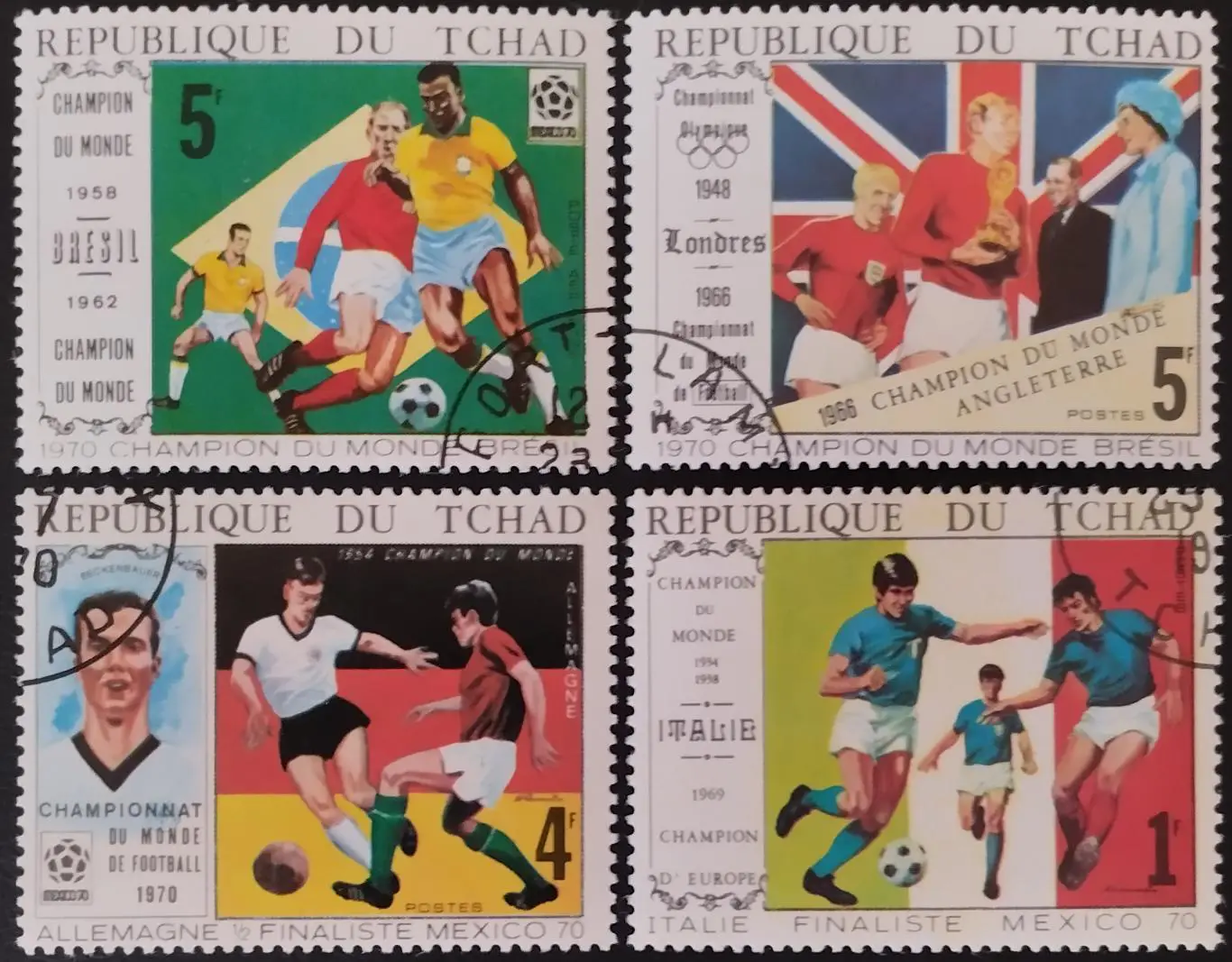 Марки. Чад. 1970. Футбол.