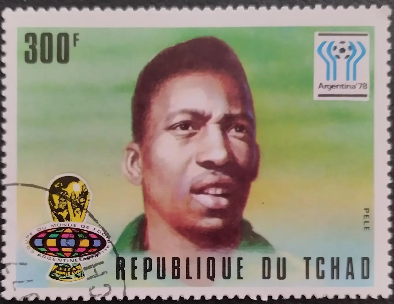 Марки. Чад. 1977. Чемпионат мира по футболу. Аргентина 1978. Пеле.