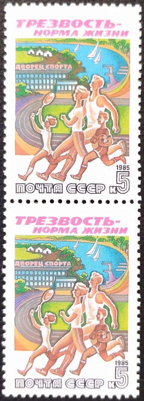 СССР 1985. Трезвость - норма жизни. Семейный спорт. Пара. 3