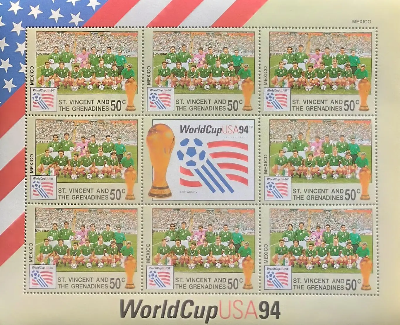 Сент-Винсент и Гренадины. Чемпионат мира по футбол. США 1994. Сборная Мексика.