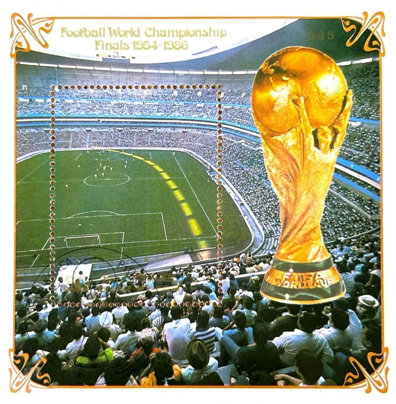 Блок. КНДР 1985. Финалы чемпионатов мира по футболу 1954-1986.