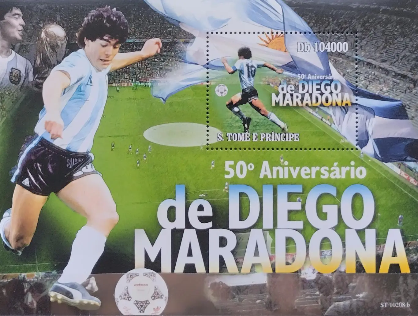 Блок. Сан-Томе и Принсипи 2010. Диего Марадона.