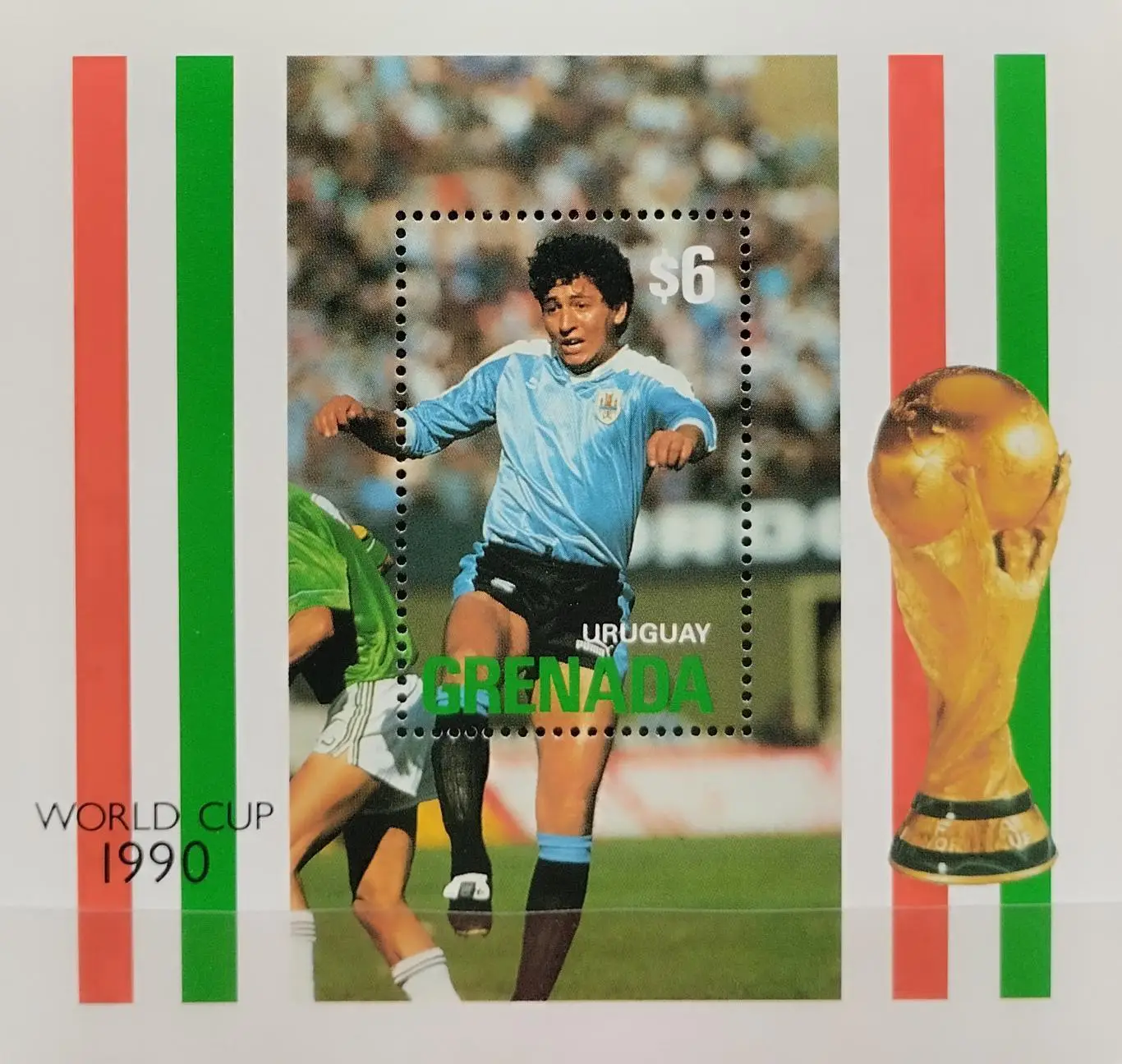 Блок. Гренада 1990. Чемпионат мира по футболу. Италия 1990.