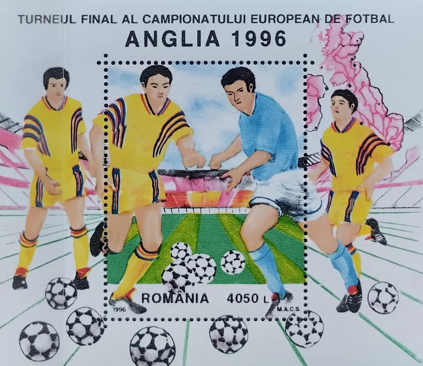 Блок. Румыния 1996. Чемпионат Европы по футболу. Англия 1996.