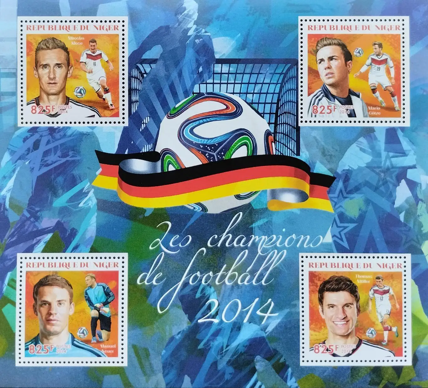 Нигер 2014. ЧМ по футболу. Бразилия 2014. Клозе, Гетце, Нойер, Мюллер. Германия.