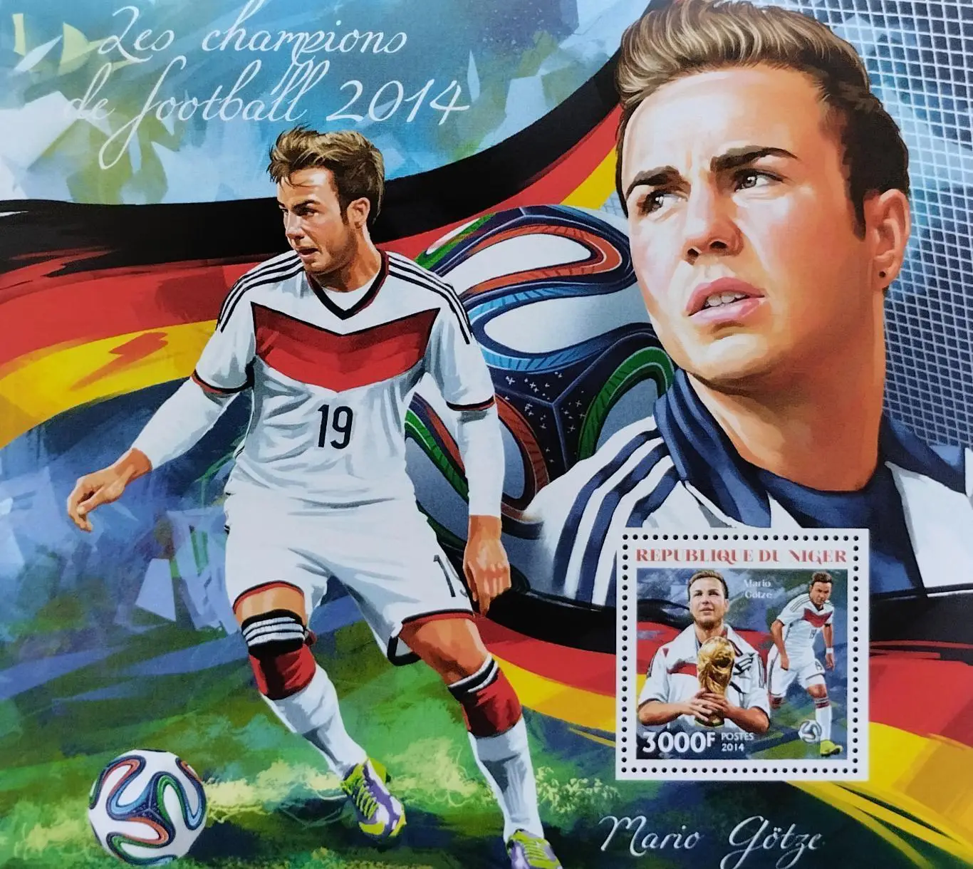 Блок. Нигер 20214. Чемпионат мира по футболу. Бразилия 2014. Гетце. Германия.