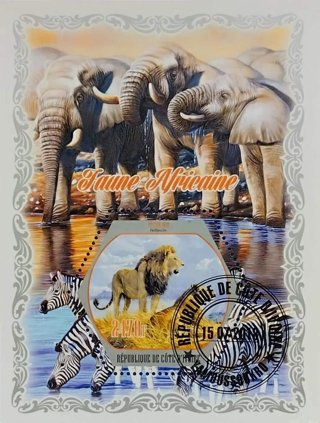 Блок. Кот-д’Ивуар 2018. Фауна. Дикие животные Африки.