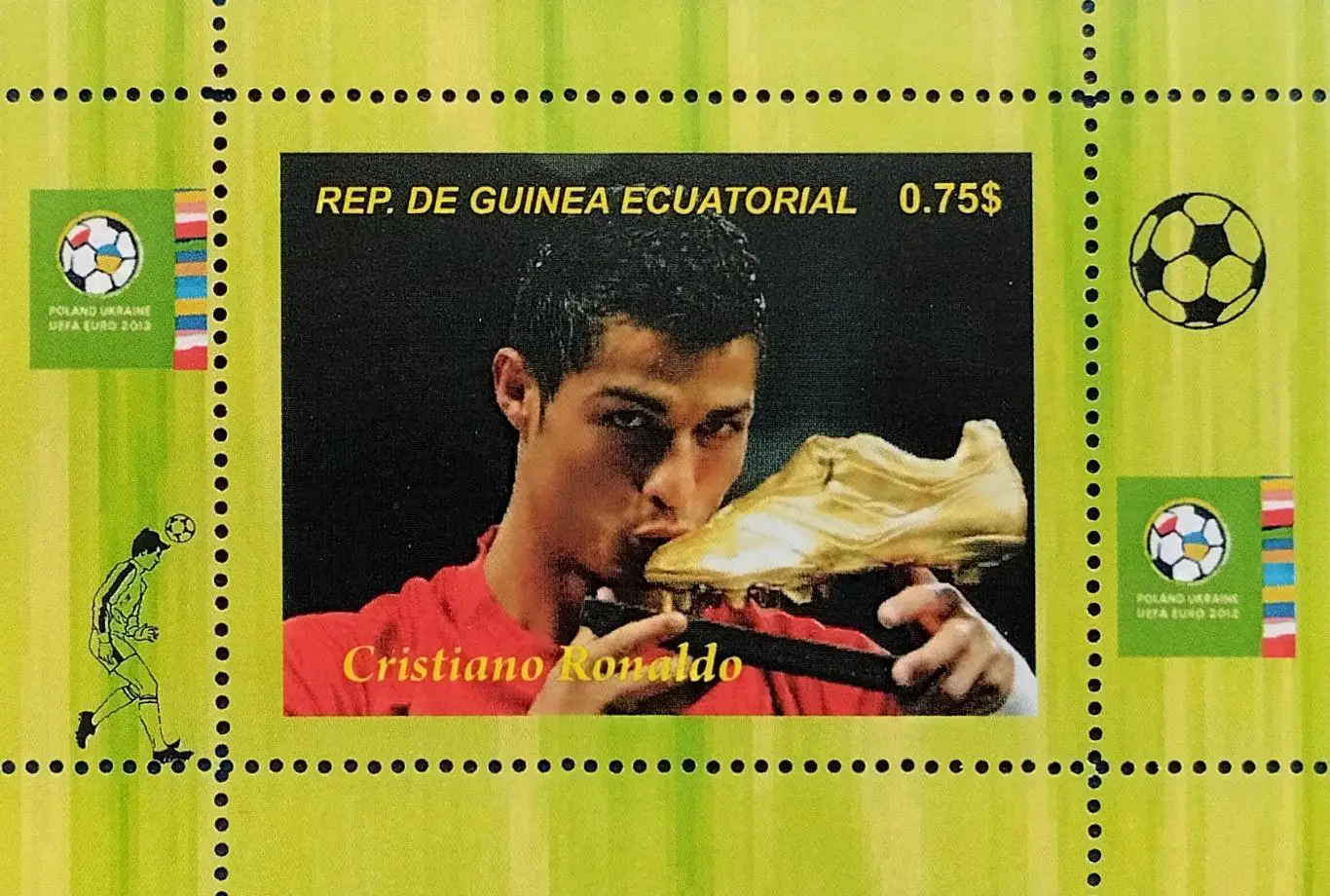 Блок. Гвинея 2012. Футбол. Криштиану Роналду.