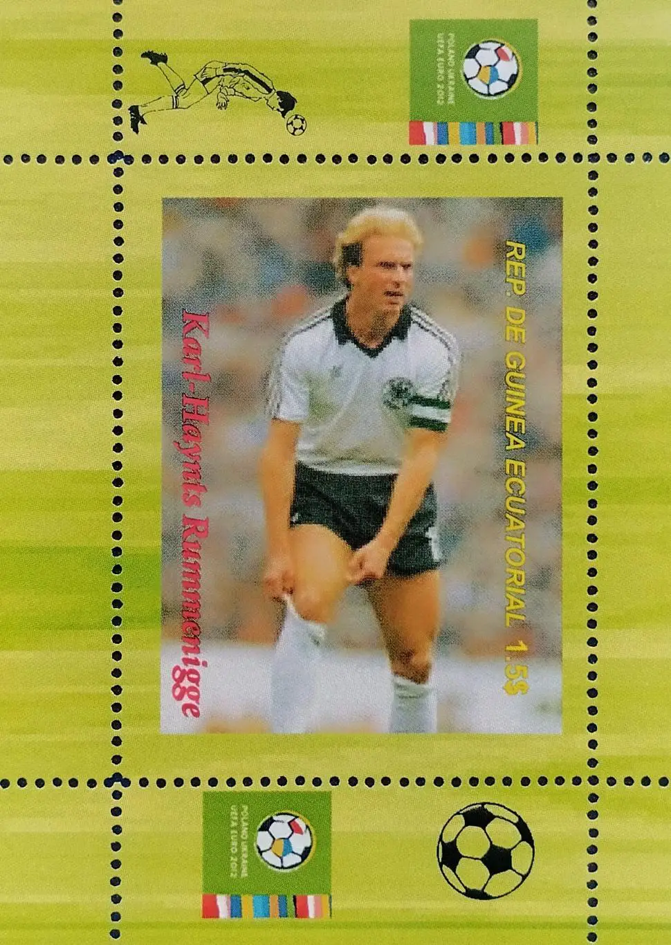 Блок. Гвинея 2012. Футбол. Карл-Хайнц Румменигге.