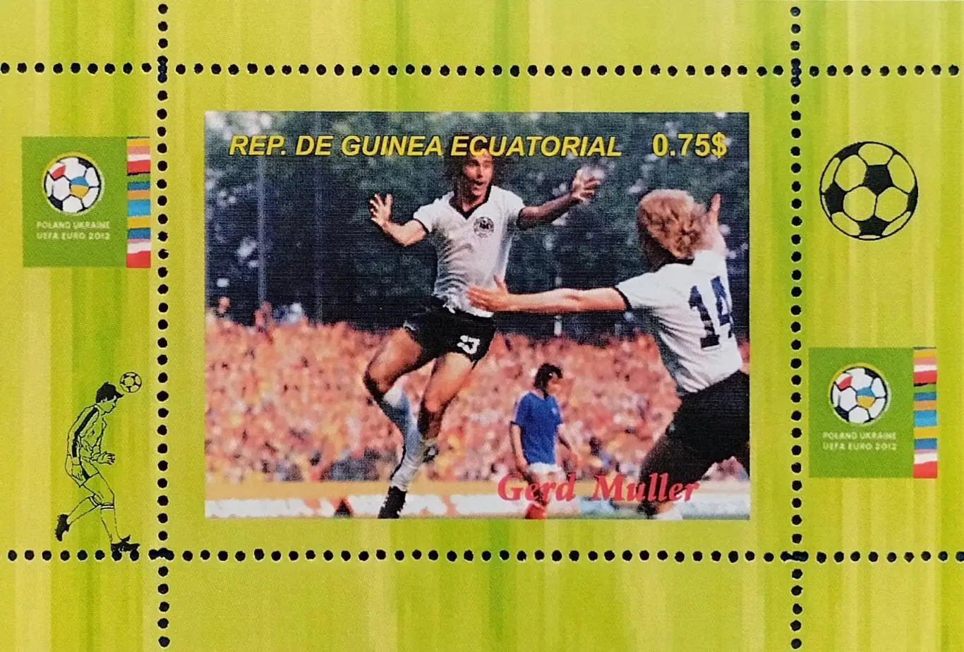 Блок. Гвинея 2012. Футбол. Герд Мюллер.