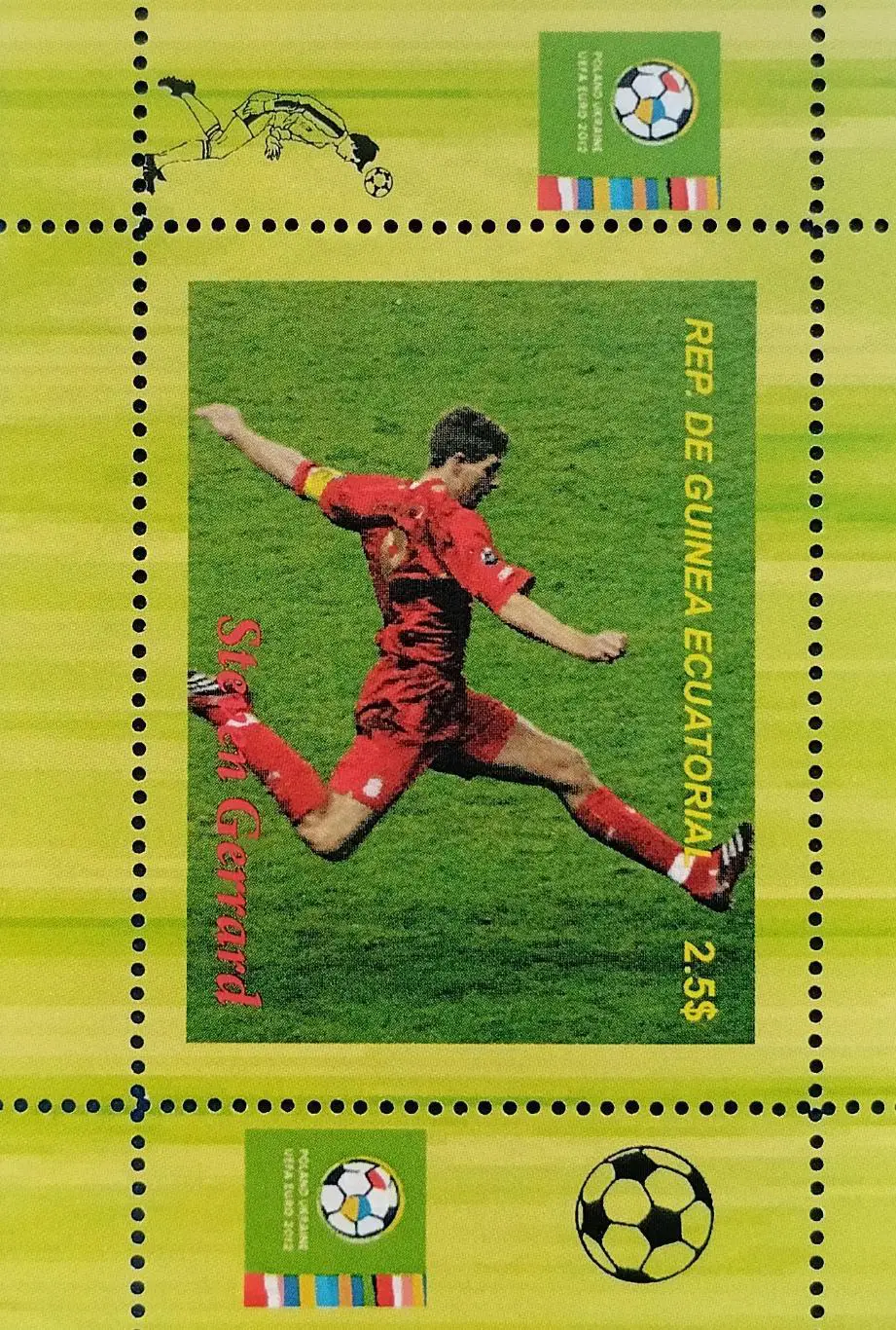 Блок. Гвинея 2012. Футбол. Стивен Джеррард.