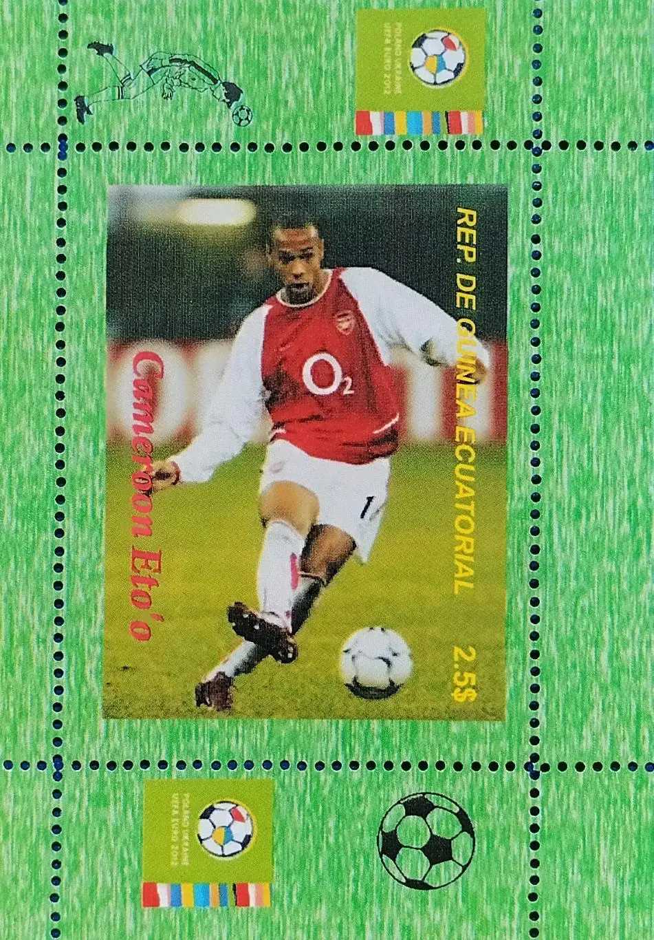 Блок. Гвинея 2012. Футбол. Тьерри Анри. Ошибка. См. описание.