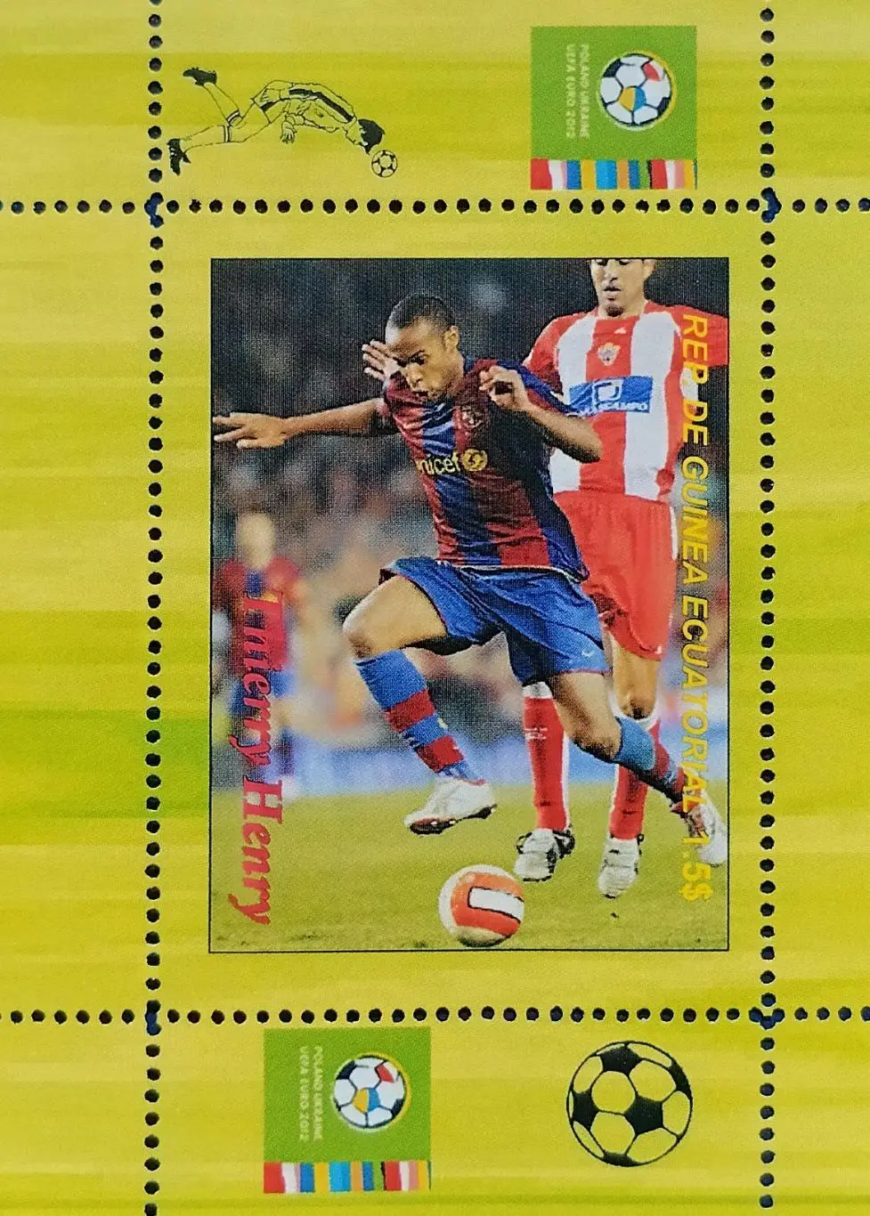 Блок. Гвинея 2012. Футбол. Тьерри Анри. 1