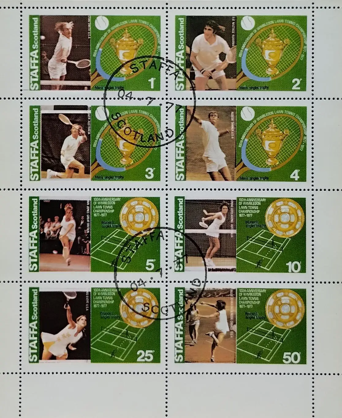 Малый лист. Шотландия 1977. Теннис. Уимблдон.