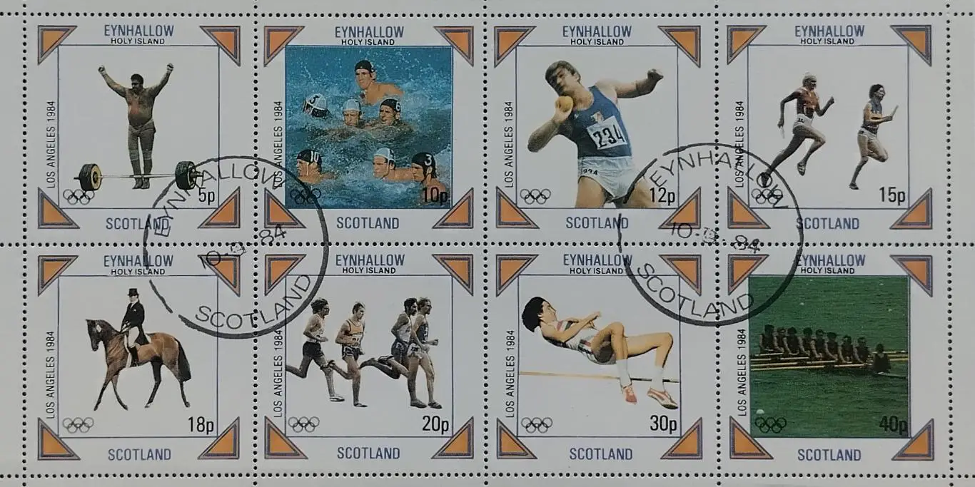 Малый лист. Шотландия 1984. Летние Олимпийские игры. Лос-Анджелес 1984. 1