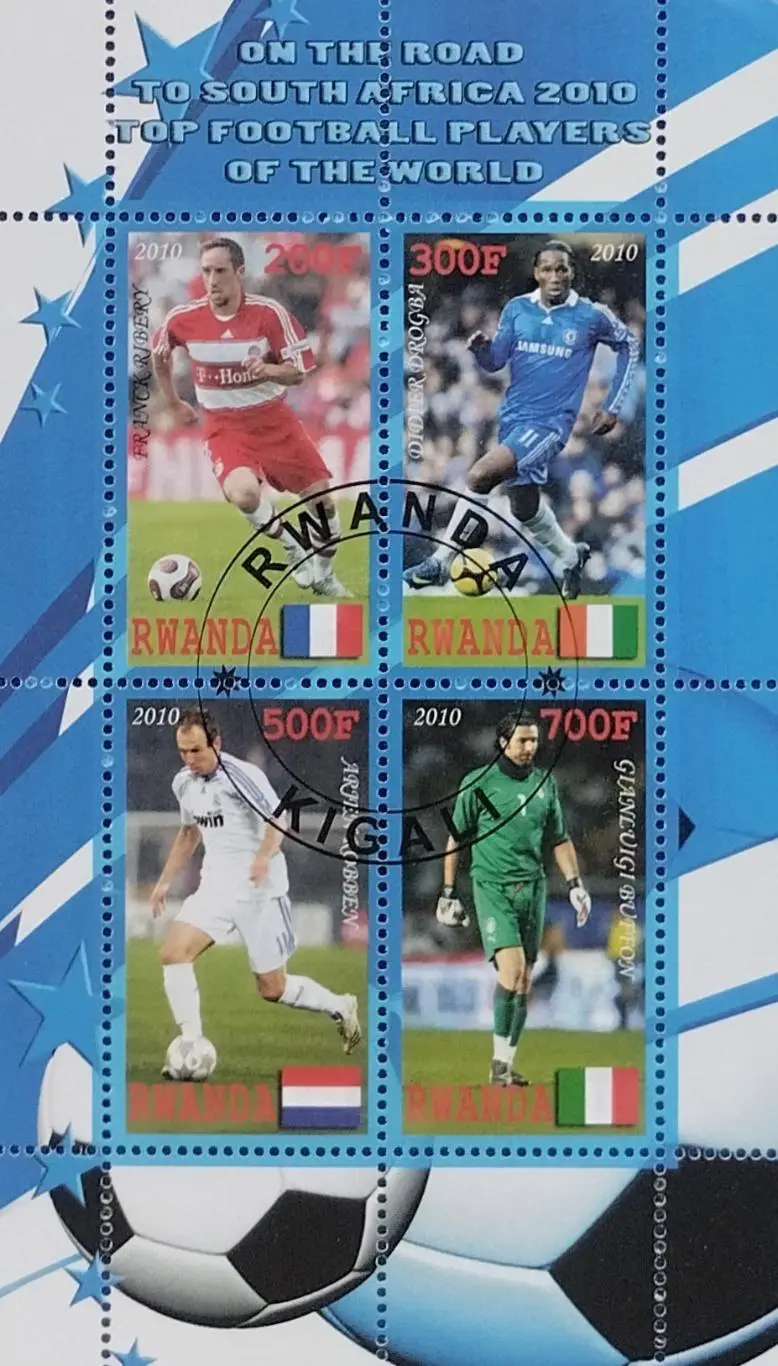 Руанда 2010. Чемпионат мира по футболу. ЮАР 2010. Рибери. Дрогба. Роббен. Буффон