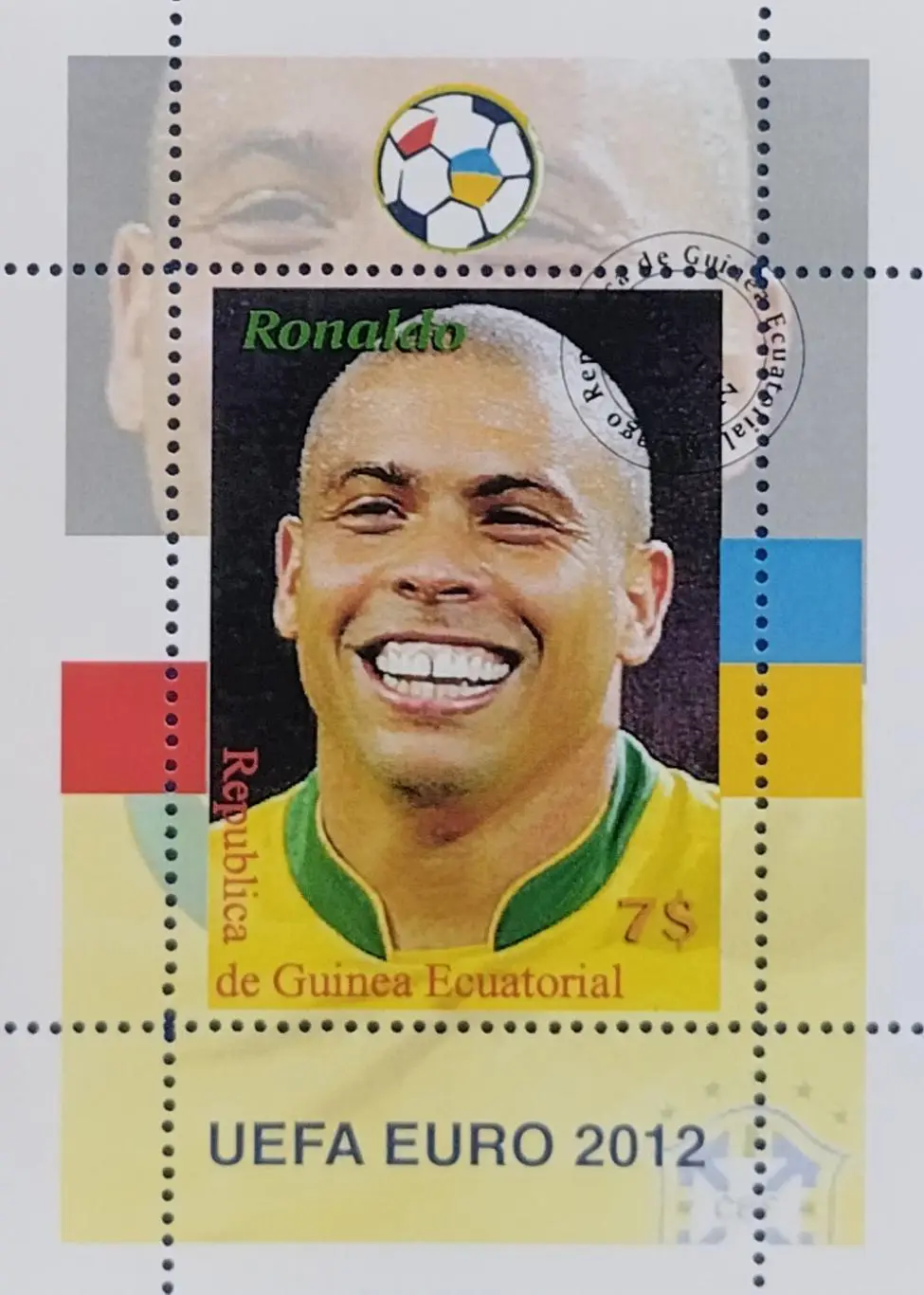 Блок. Гвинея 2006. Футбол. Роналдо. Бразилия.