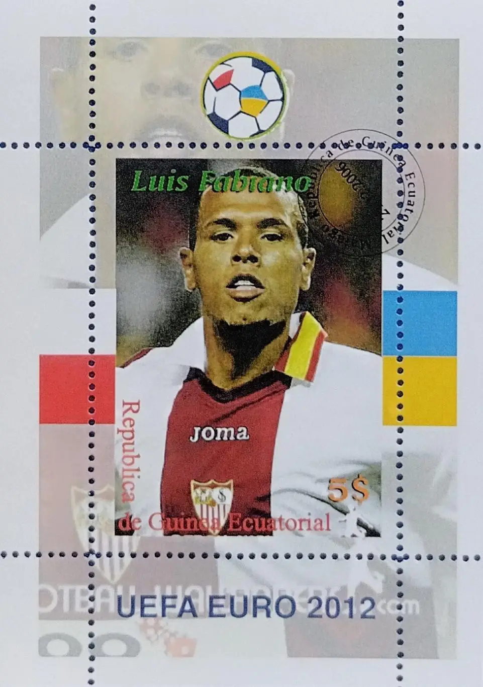 Блок. Гвинея 2006. Футбол. Луис Фабиано. Бразилия.