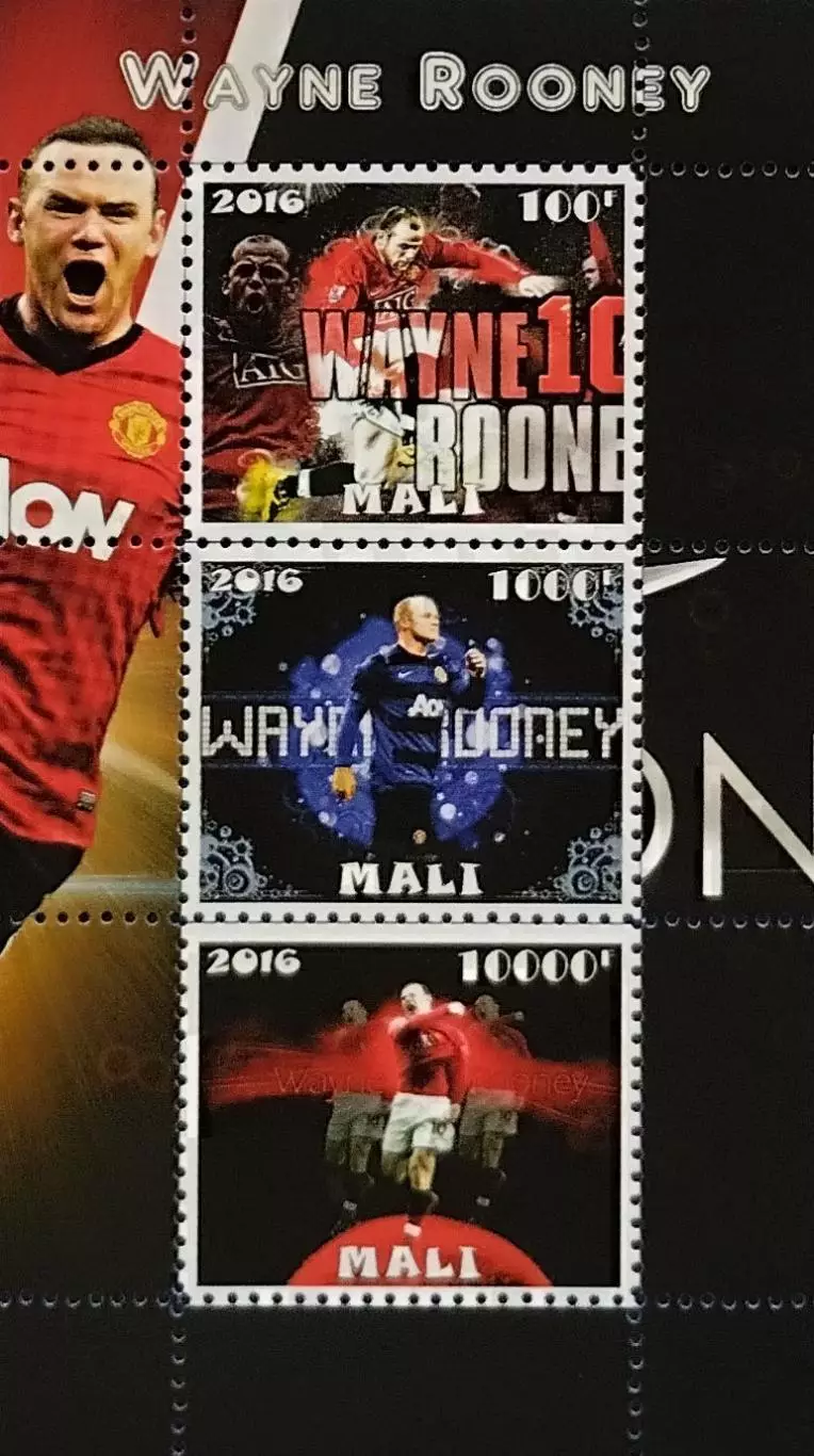Малый лист. Мали 2016. Уэйн Руни.