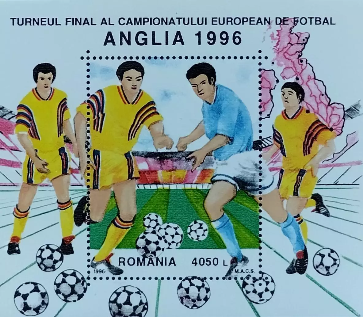 Блок. Румыния 1996. Чемпионат Европы по футболу. Англия 1996.