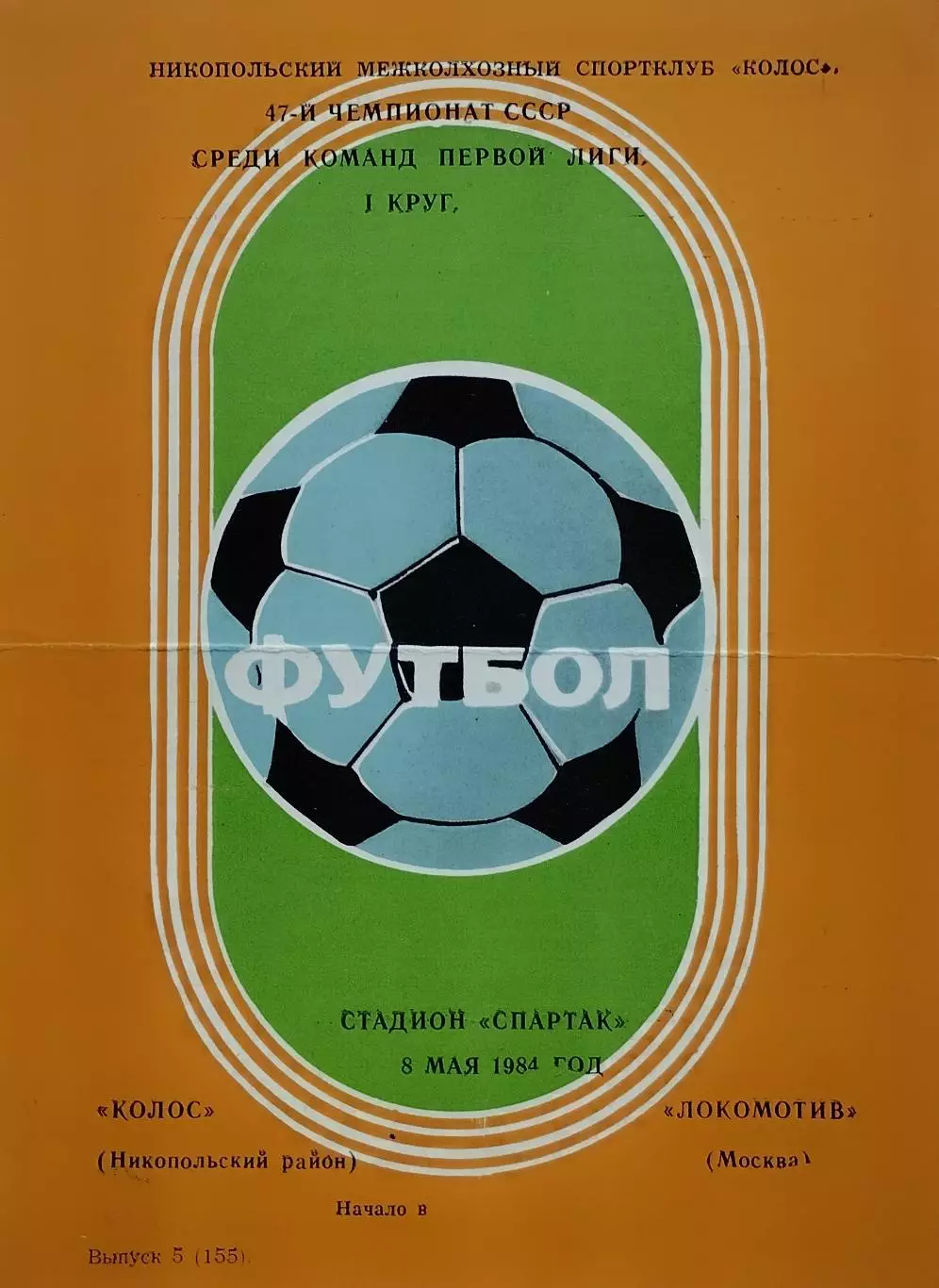 Колос Никополь - Локомотив Москва - 08.05.1984.