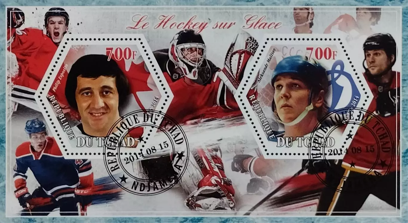 Блок. Чад 2014. Хоккей с шайбой. Фил Эспозито. Александр Мальцев.