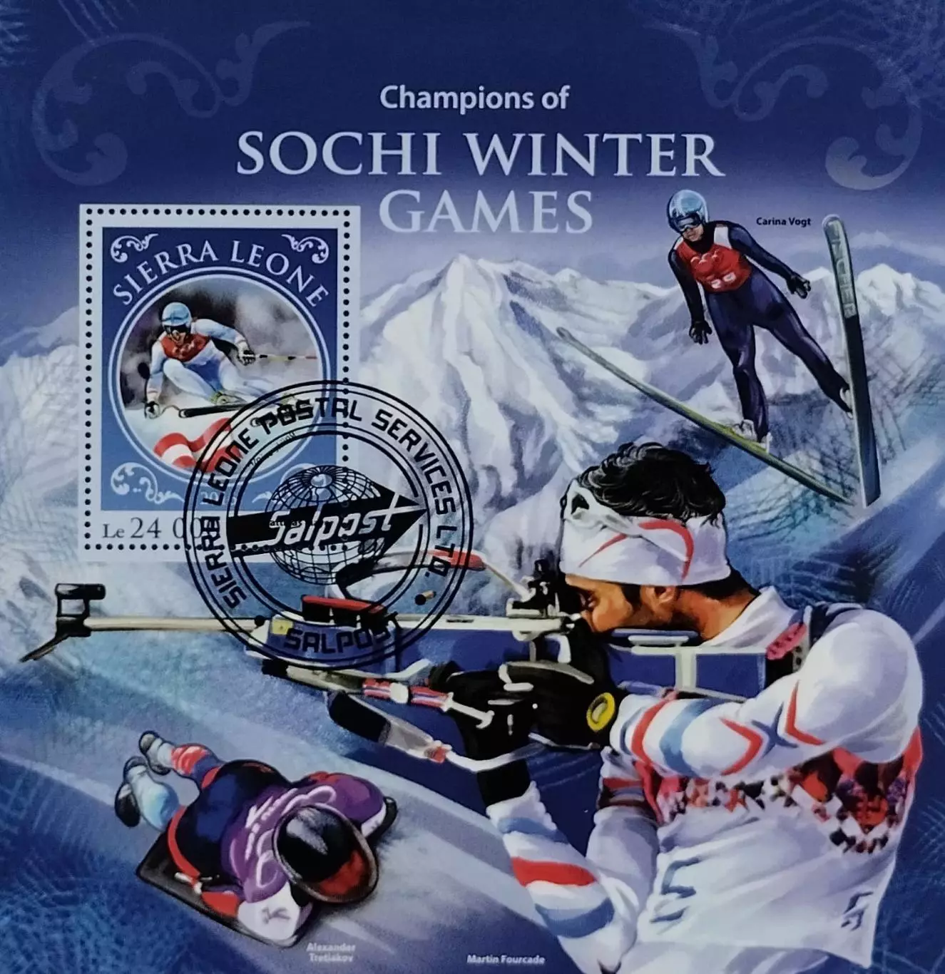 Блок. Сьерра-Леоне 2016. Чемпионы зимних Олимпийских игр. Сочи 2014.